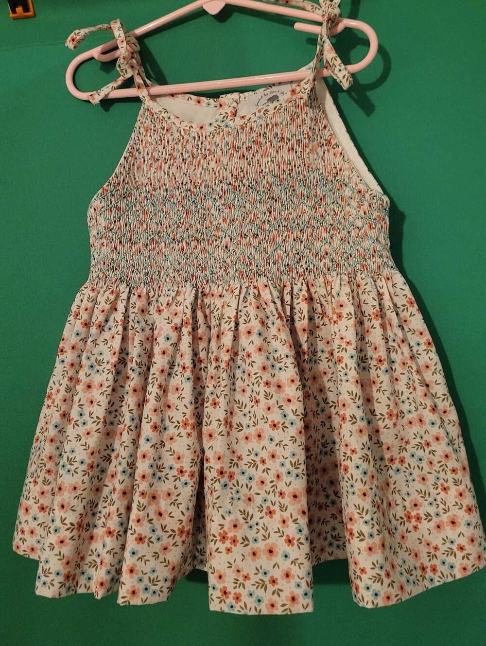 Smocked by Laya & Linc Girls Cream Floral Sundress Top 3t Toddler